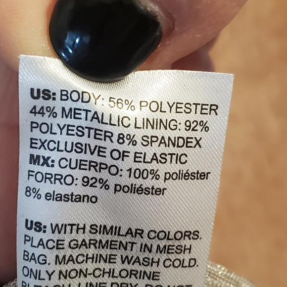 WHITE HOUSE BLACK MARKET NWT XL METALLIC MESH TOP - Picture 9 of 11